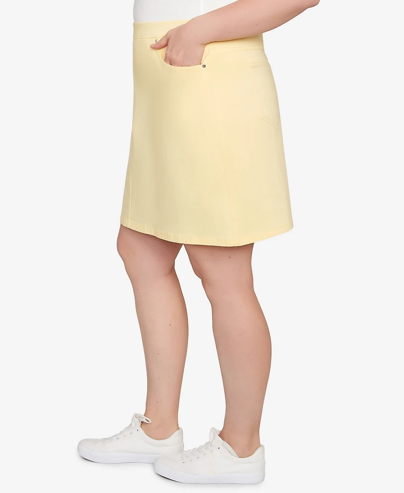 Hearts Of Palm Plus Size Making Waves Solid Tech Stretch Pull On Skort