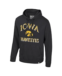 Colosseum Men's Black Iowa Hawkeyes Big Tall Cap E-Tan Pullover Hoodie