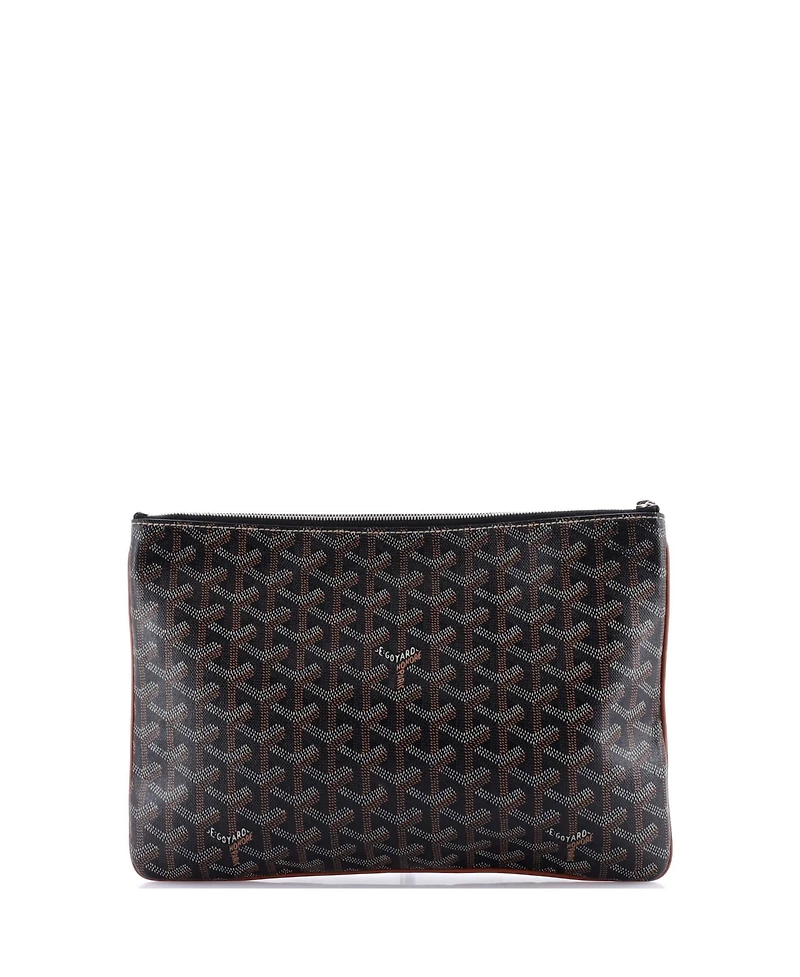 Pre-Owned Goyard Mm Senat Zip Pouch Coated Canvas