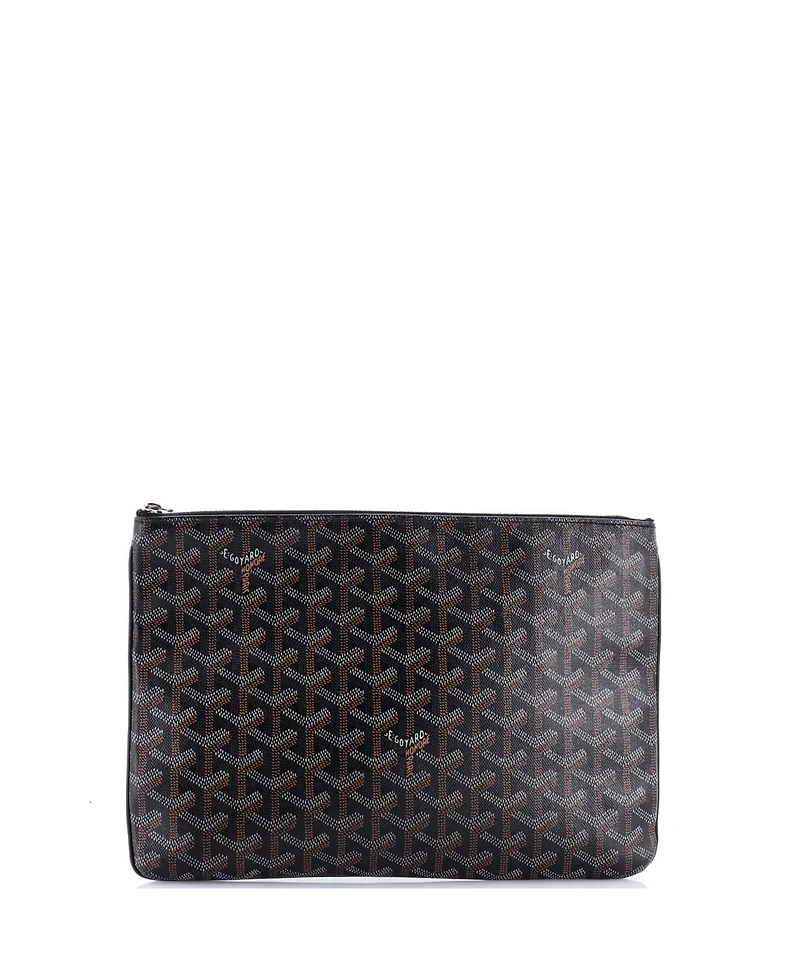 Pre-Owned Goyard Mm Senat Zip Pouch Coated Canvas