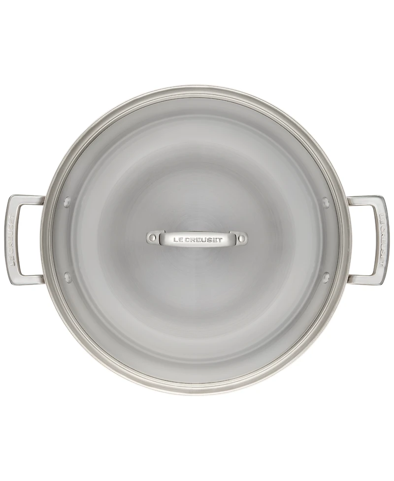 Le Creuset Classic Stainless Steel Round Wok & Glass Lid, 4.5 Qt.