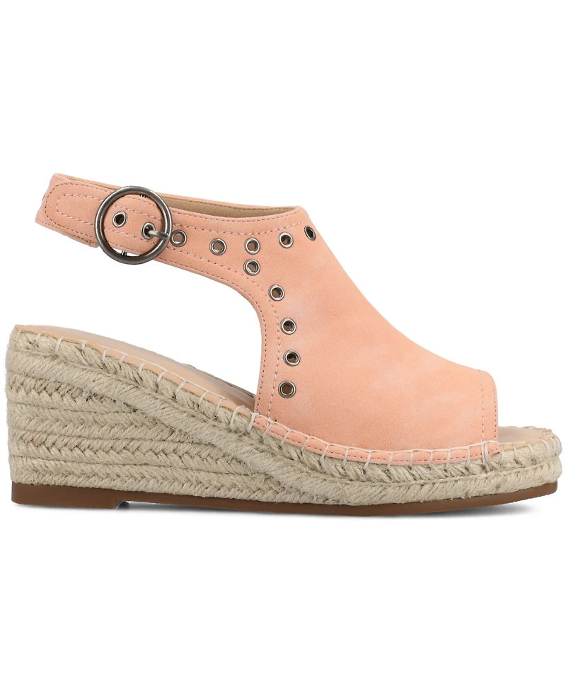 Journee Collection Women's Crisie Peep Toe Espadrille Wedge Sandals