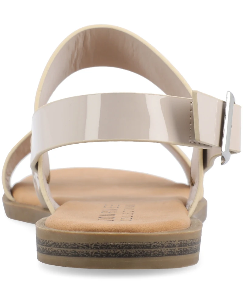 Journee Collection Women's Lavine Double Strap Flat Sandals