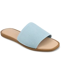 Journee Collection Women's Prisilla Single Band Slide Flat Sandals