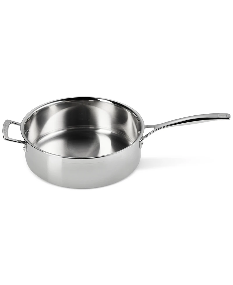 Le Creuset Classic Stainless Steel Round Saute Pan with Lid, 6 Qt.