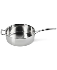 Le Creuset Classic Stainless Steel Round Saute Pan with Lid, 6 Qt.