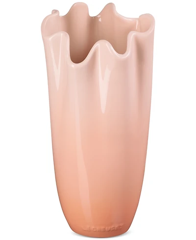 Le Creuset Stoneware Iris Collection Ruffle Vase, 12"H