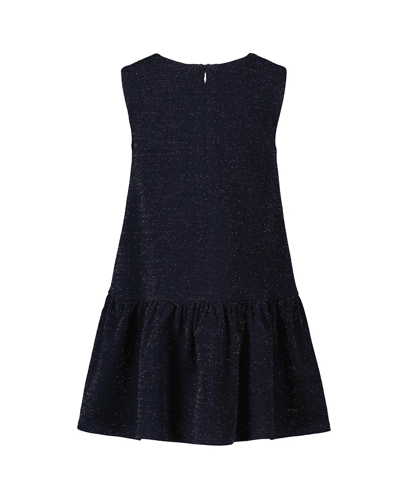 Blueberi Boulevard Toddler and Little Girls Drop Waist Sleeveless Peplum Hem Dress