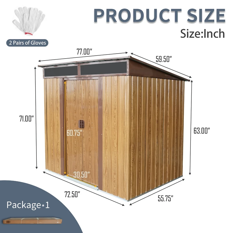 Streamdale 6ft x 5ft Metal Outdoor Storage with Transparent Top