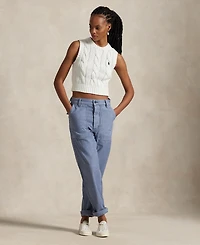 Polo Ralph Lauren Women's Cable-Knit Cotton Cropped Sweater Vest