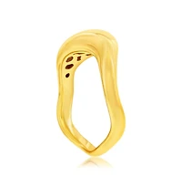 Sterling Silver, Gold Plated High-Polished Puffed Wavy Ring