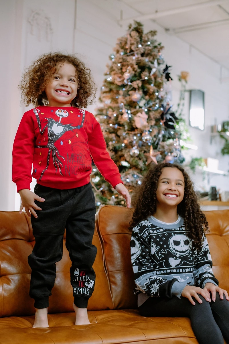 Nightmare Before Christmas Little Boys Disney Fleece Sweatshirt and Jogger Pants Outfit Set