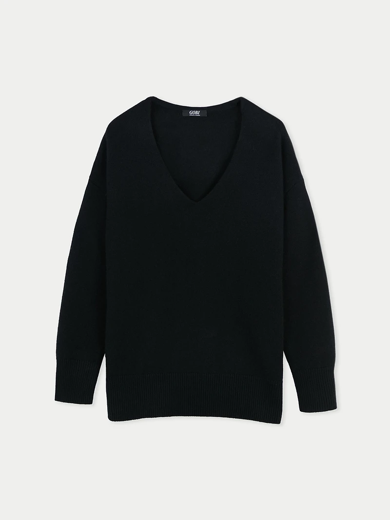 Gobi Cashmere Women's Relaxed-Fit V-Neck Sweater