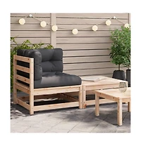 Patio Sofa Corner with Cushions and Footstool