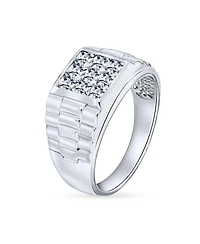 Bling Jewelry Big Square Cubic Zirconia Statement Ring .925 Sterling Silver