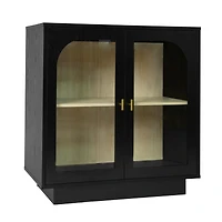 Storage Cabinet with Acrylic Door for Living Room 2 Door Storage Cabinet Sideboard Cabinet Entryway Cabinet, Black