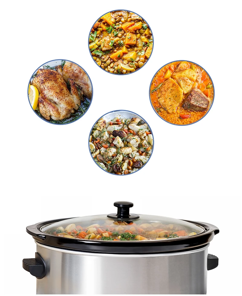 Elite Cuisine 8.5 Quart Stainless Steel Slow Cooker