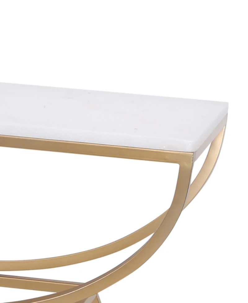 StyleCraft Home Collection 16" Marble Norman Wyatt Home Loren Elliptical Console Table