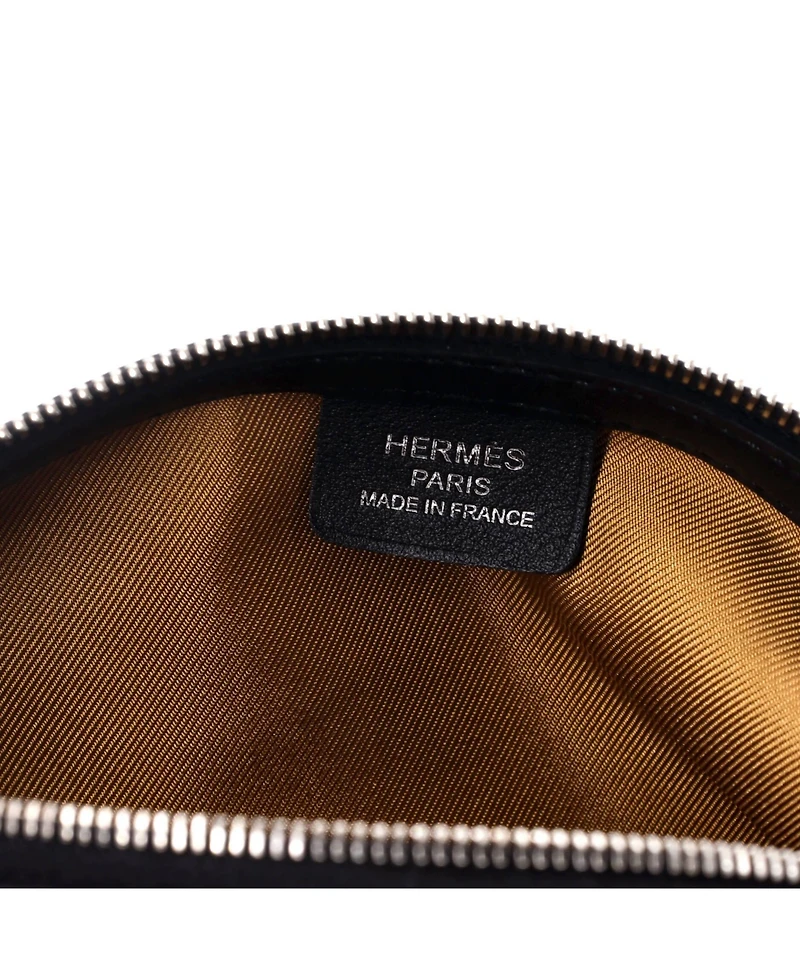 Pre-Owned HERMES Sursoie To Go Pouch Printed Silk and Leather