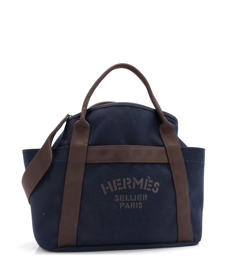 Pre-Owned HERMES Sac De Pansage Groom Handbag Canvas