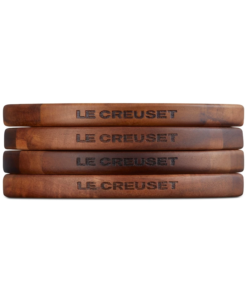Le Creuset Set of 4 Magnetic Round Wooden Trivets