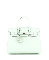 Pre-Owned Hermes Birkin 30 Handbag Green Epsom with Palladium Hardware