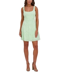 kensie Women's Soutache Square-Neck A-Line Mini Dress