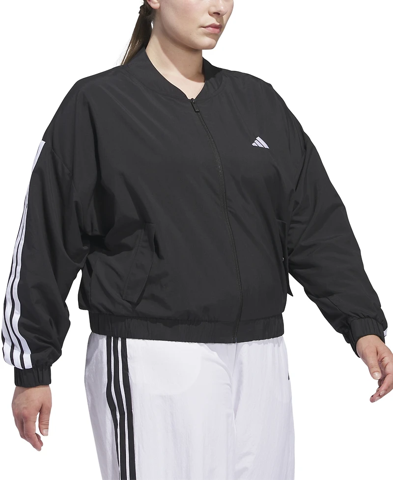 adidas Plus Woven Logo Windbreaker Bomber Jacket
