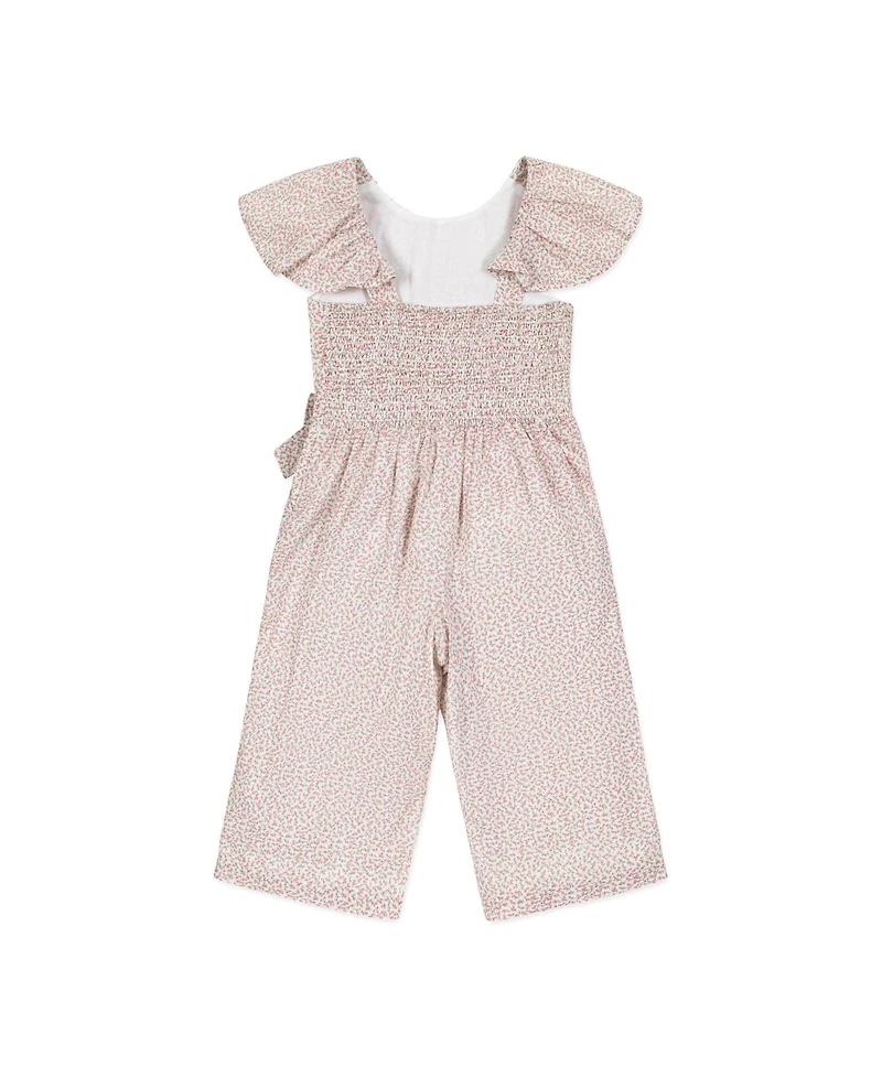 Hope & Henry Girls' Organic Flutter Sleeve Pintuck Jumpsuit, Kids