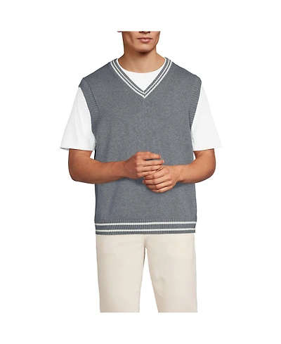 Lands' End Men's Cotton Drifter Sweater Vest