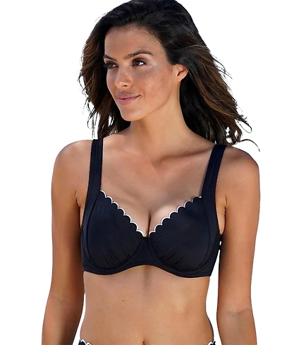 Lascana Women's Scalloped Underwire Bikini Swimsuit Top Bra Sizing