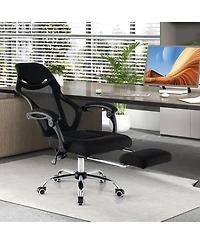 Ergonomic Mesh Office Chair with Footrest and Tilting Backrest Adjustable Computer Chair for Comfort and Support