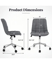 Teddy Fleece Armless Office Chair for Home or Desk Use, Soft and Cozy Seating