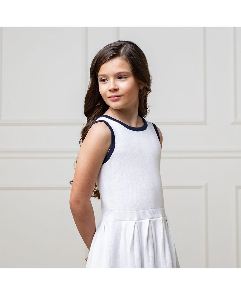 Hope & Henry Little Girls Sleeveless Tennis Sweater Dress