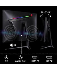 XGaming 27 inch Gaming Monitor, Qhd 2560 1440p, 144Hz/165Hz 99% sRGB, Frameless Ips Screen, 1ms, FreeSync, Hdmi DisplayPort, Monitor with Built-in Spe