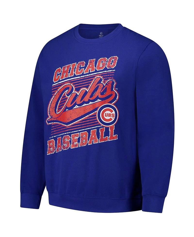 Stitches Men's Royal Chicago Cubs Pullover Sweatshirt