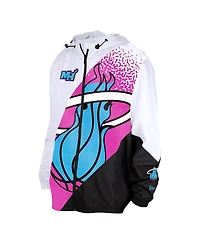 New Era Men's White Miami Heat 2024/25 City Edition Full-Zip Windbreaker Jacket