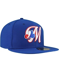 New Era Men's Blue Montreal Expos Cooperstown Collection Duo Logo 2.0 59FIFTY Fitted Hat