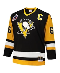 Mitchell & Ness Men's Mario Lemieux Black Pittsburgh Penguins Big Tall 1991/92 Blue Line 2.0 Jersey