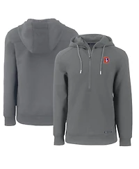 Cutter & Buck Men's Gray Denver Broncos Throwback Roam Eco Half-Zip Pullover Hoodie