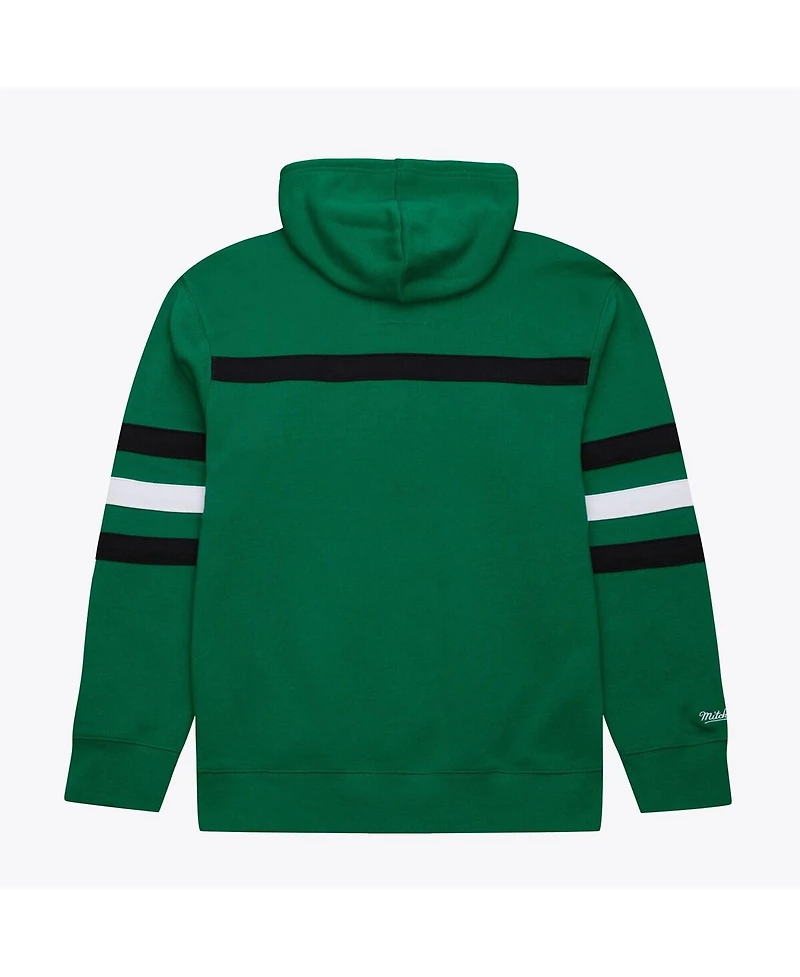 Mitchell & Ness Men's Kelly Green New York Jets Vintage Logo Head Coach Fleece Pullover Hoodie