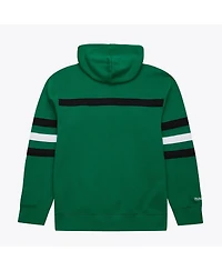 Mitchell & Ness Men's Kelly Green New York Jets Vintage Logo Head Coach Fleece Pullover Hoodie