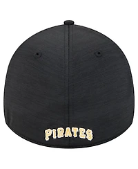 New Era Men's Black Pittsburgh Pirates Tech 39THIRTY Flex Hat