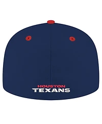 New Era Men's Navy/Red Houston Texans Flipside Two-Tone 59FIFTY Fitted Hat