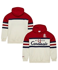 Mitchell & Ness Men's Cream/Scarlet St. Louis Cardinals Head Coach Pullover Hoodie