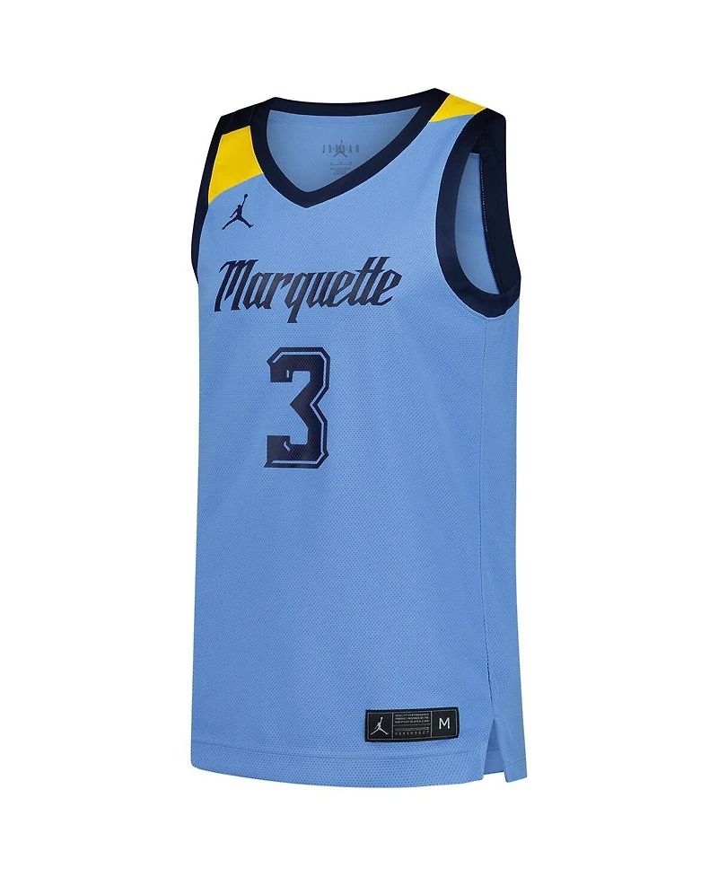 Jordan Men's 3 Blue Marquette Golden Eagles Replica Basketball Jersey