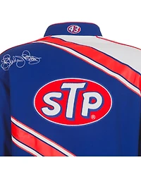 Jh Design Men's Blue/White Richard Petty Stp Full-Snap Twill Uniform Jacket