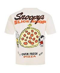 Freeze Max Men's Cream Peanuts Snoopy's Slice Shop T-Shirt