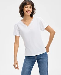 Nautica Jeans Women's Lace-Trim V-Neck T-Shirt