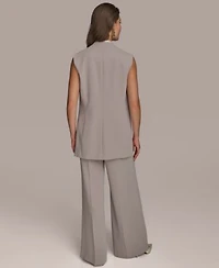 Donna Karan New York Womens Long Vest Straight Leg Pants